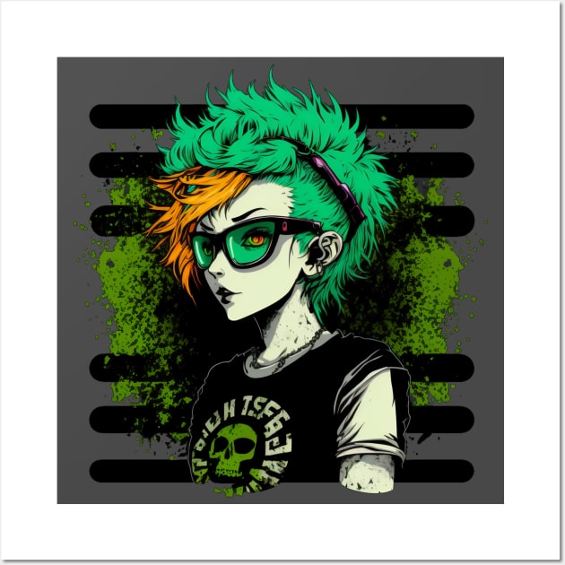 Industrial Punk Emo Nu Goth Girl Biohazard Wall Art by The Multiverse is Female